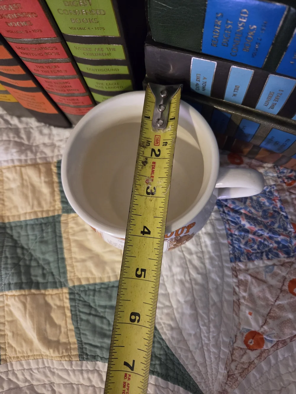 Large vintage chicken soup mug soup or coffee mug with recipe outside some fade